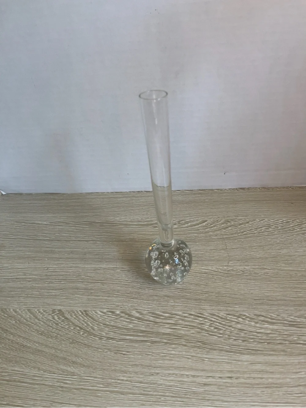 Clear Bubble Base Bud Vase -